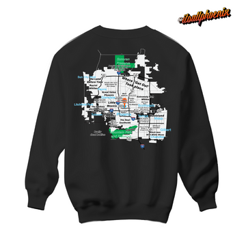 Phoenix Map Meme Embroidered Crewneck Sweater