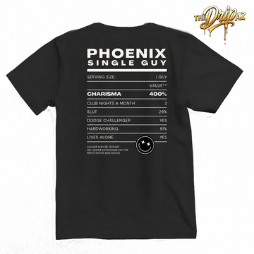 Phoenix Single Guy Nutrition Facts Tee