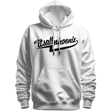 itsallphoenix Cursive Font Stitched Hoodie