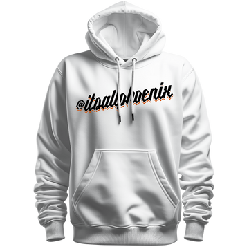 itsallphoenix black logo hoodie