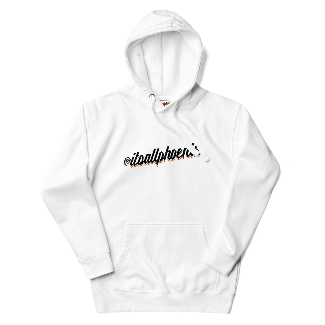 itsallphoenix black logo hoodie